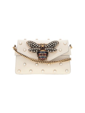 Gucci Leather Pearl Studded Mini Broadway Bee Shoulder Bag (view 1)