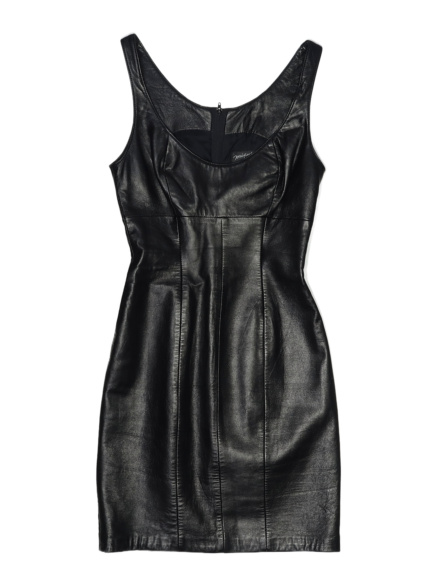 Michael Hoban for North Beach 100% Leather Black Cocktail Dress Size 2 ...