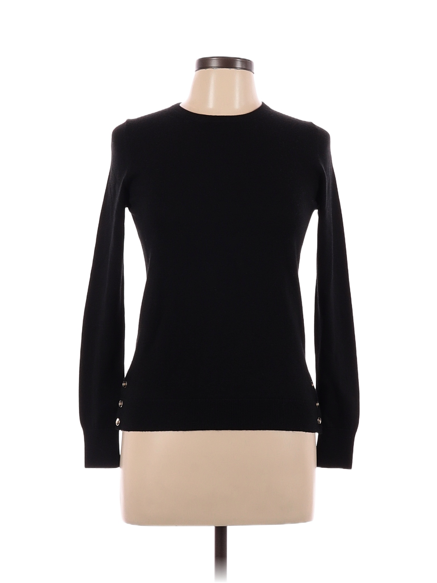 Ann Taylor Color Block Solid Black Pullover Sweater Size M 84 Off