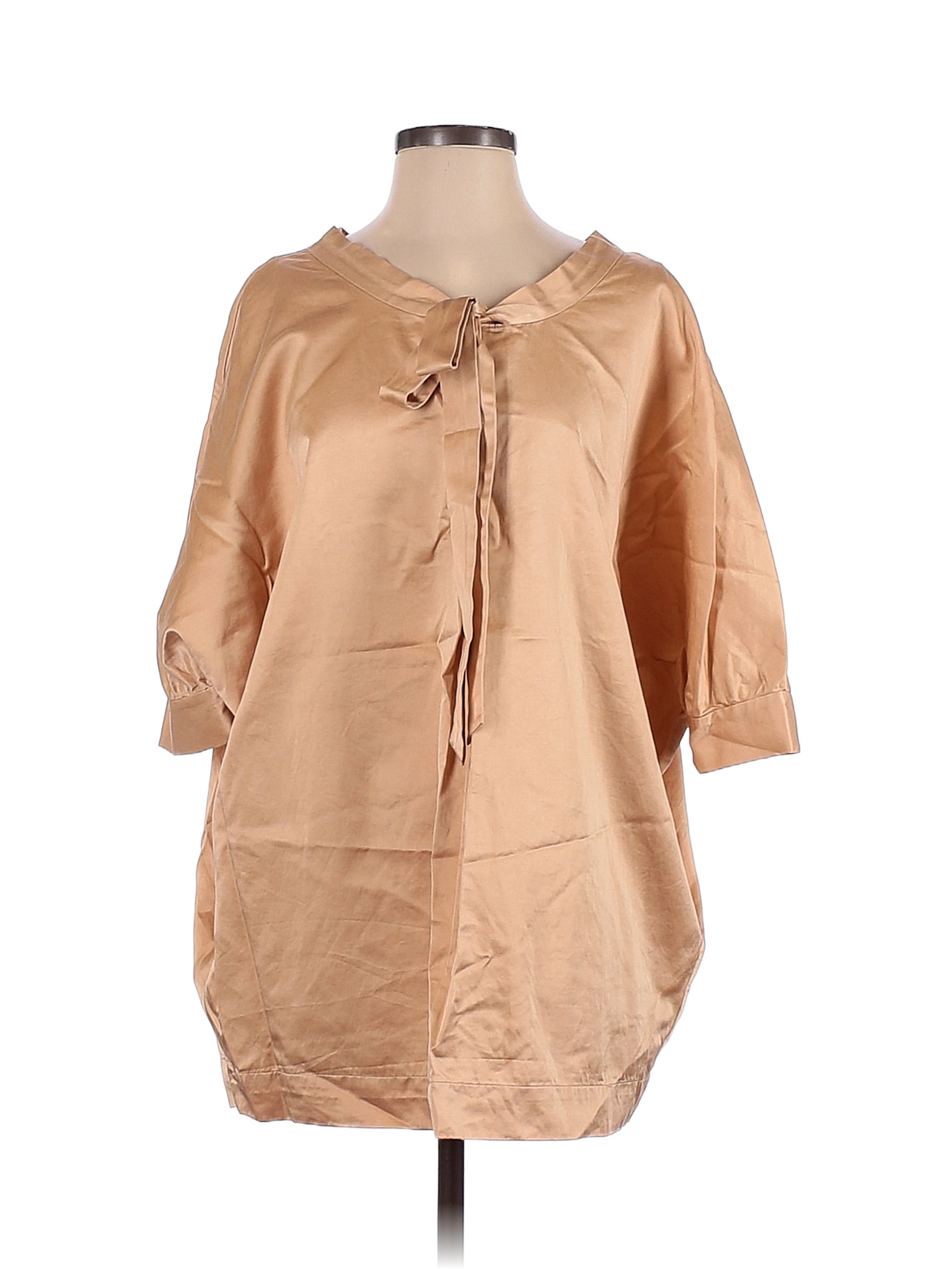 Moulinette Soeurs Solid Colored Tan Casual Dress Size S 75 Off Thredup