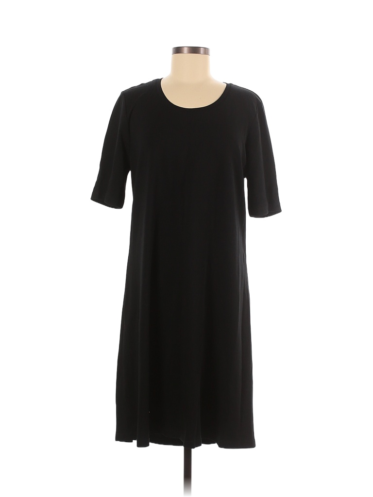 Isaac Mizrahi LIVE! 100% Cotton Solid Black Casual Dress Size L - photo 1