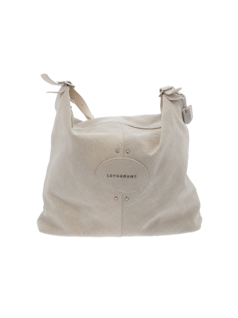 Longchamp Graphic Solid Ivory Leather Shoulder Bag One Size 54 off