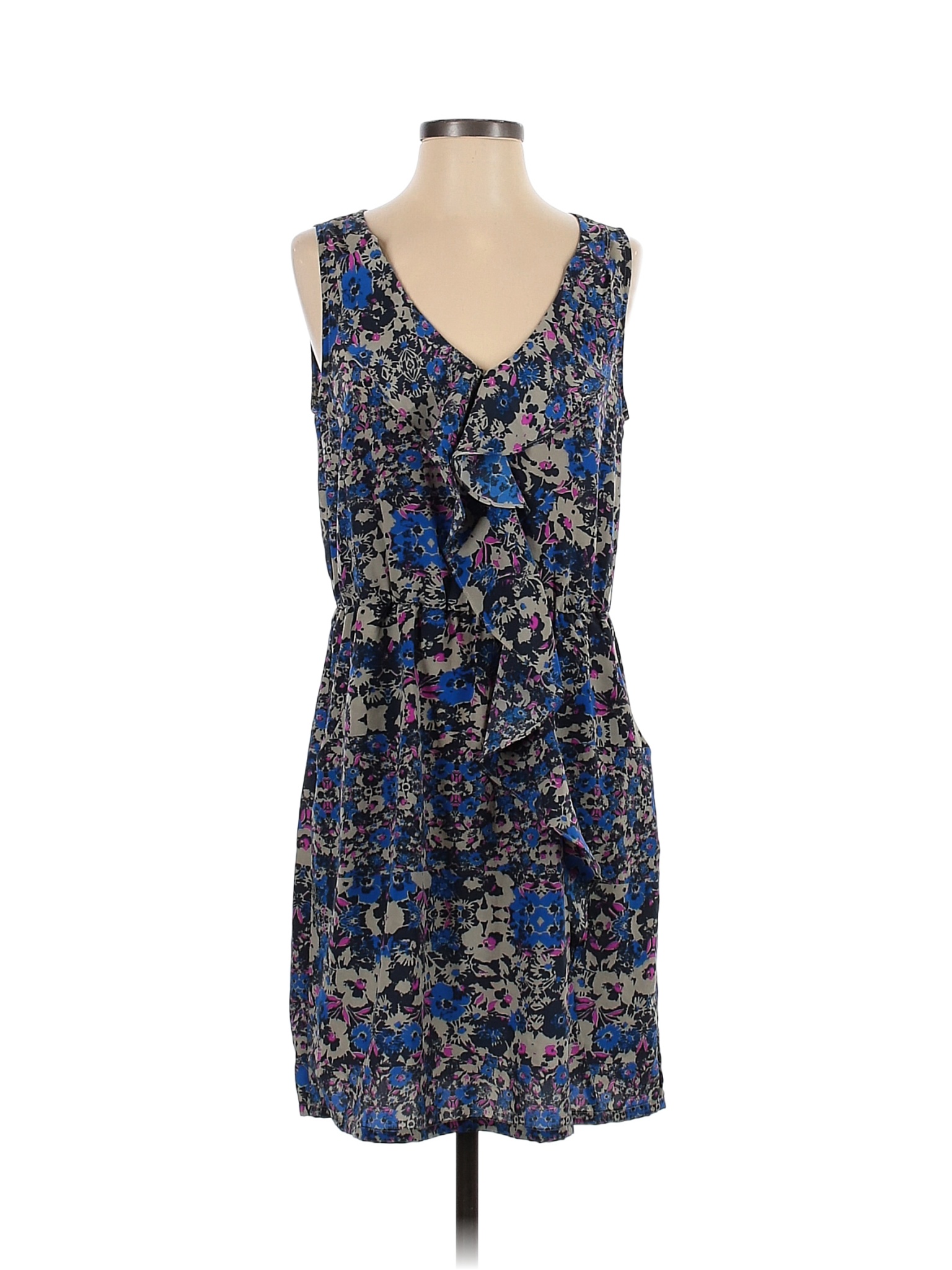 DKNY Jeans 100 Polyester Multi Color Blue Casual Dress Size S 68 off thredUP