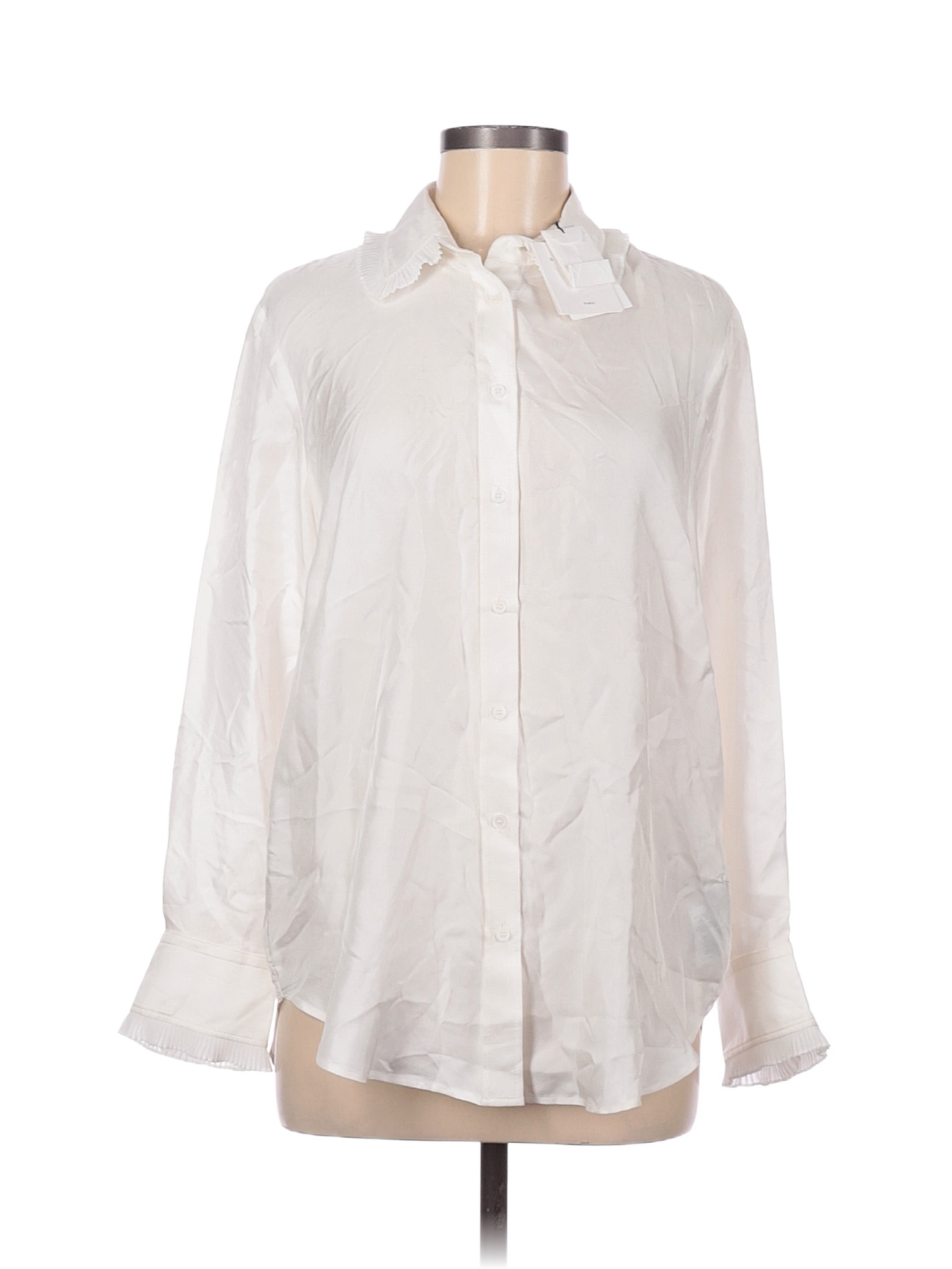 Haut Sandro 100% Soie Taille M - Blanc - Occasion Très Bon état