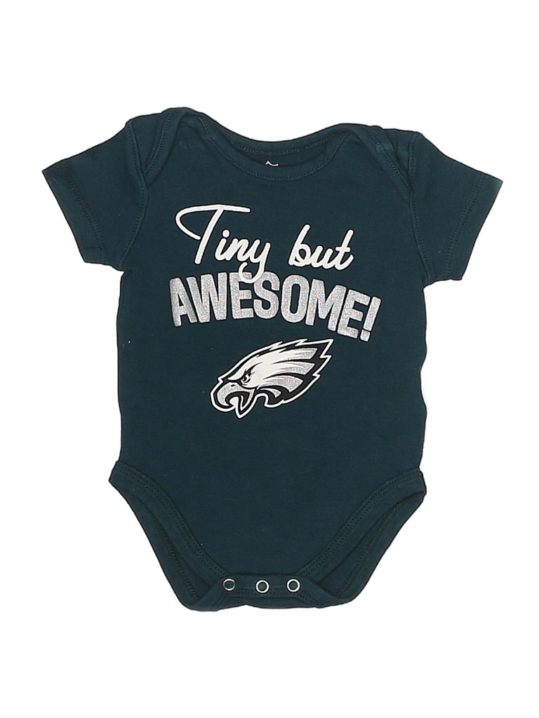 NFL 100% Cotton Color Block Marled Teal Short Sleeve Onesie Size 3-6 mo - photo 1