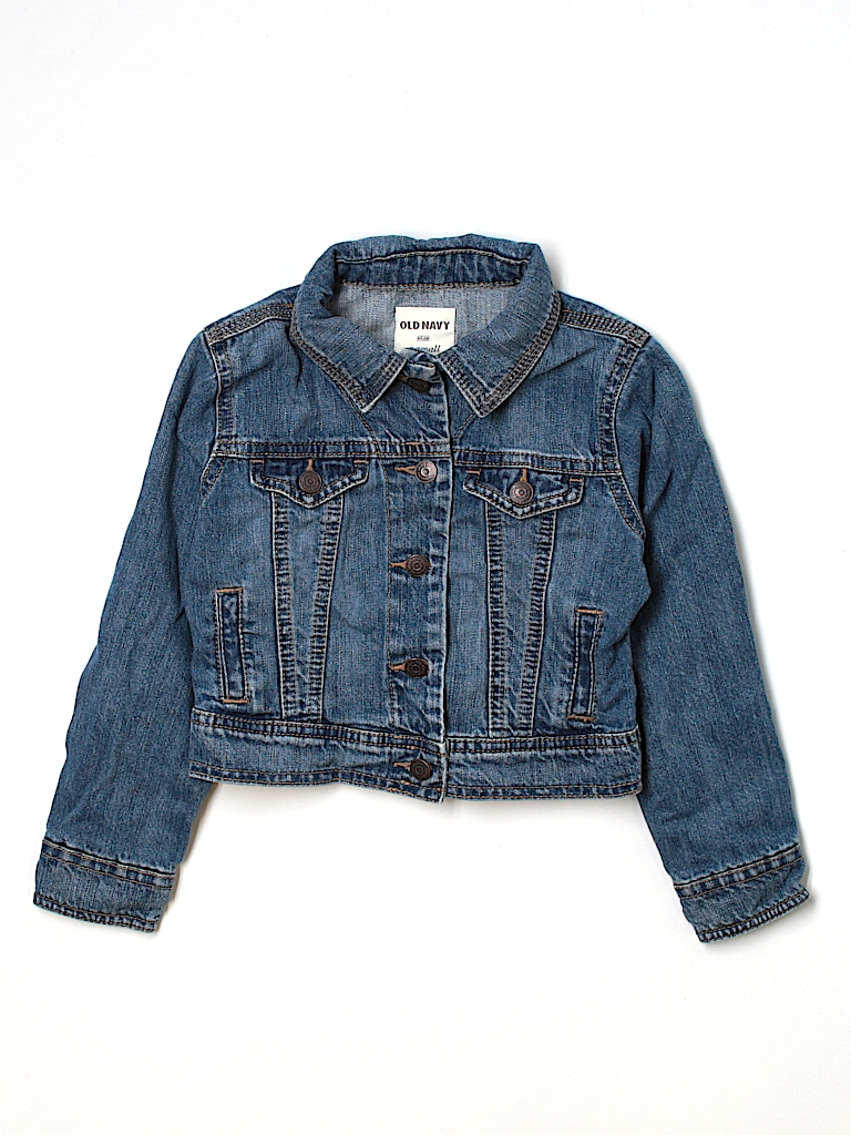 Old Navy 100% Cotton Solid Blue Denim Jacket Size X-Small (Kids) - 73% ...