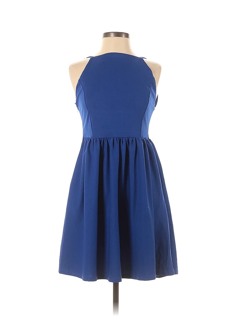 Fancyinn Solid Blue Casual Dress Size S - photo 1