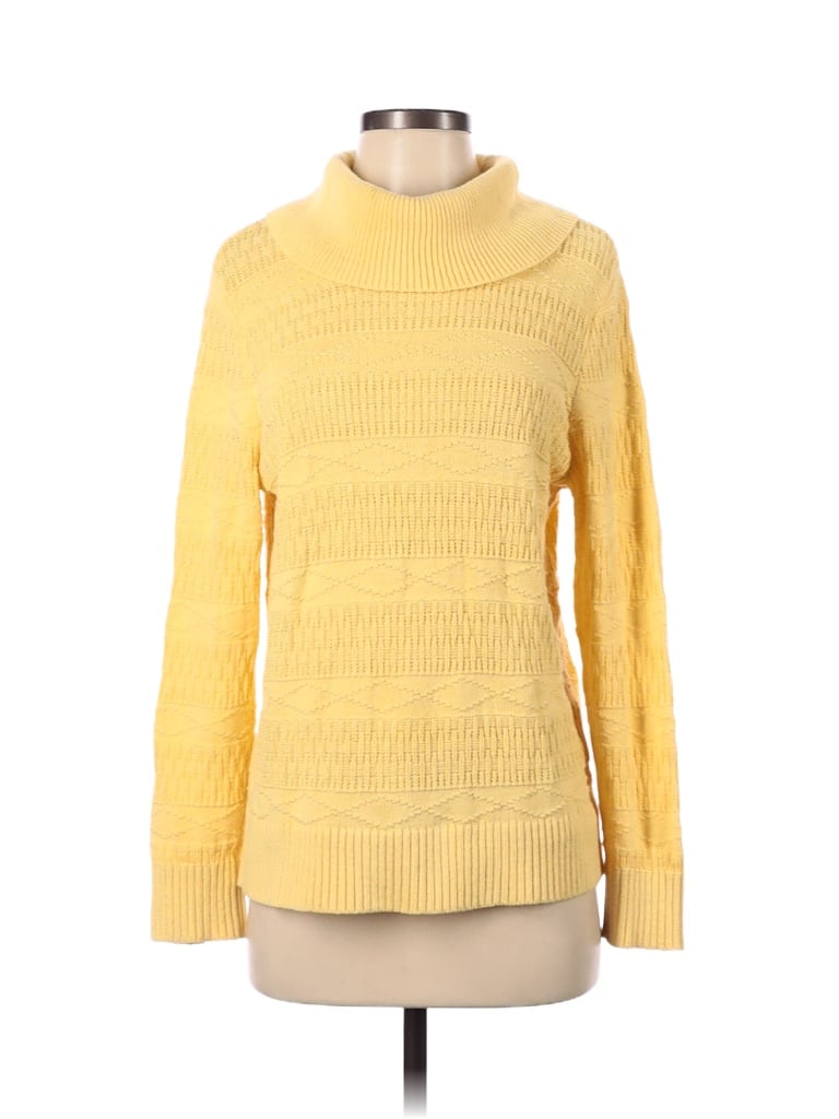 Pre-owned Christopher & Banks Turtleneck Sweater In Yellow