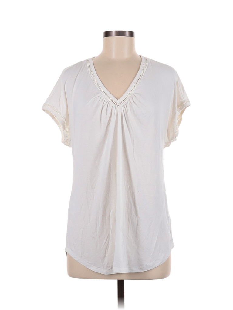 Meadow Rue Solid Ivory Short Sleeve Top Size M - photo 1