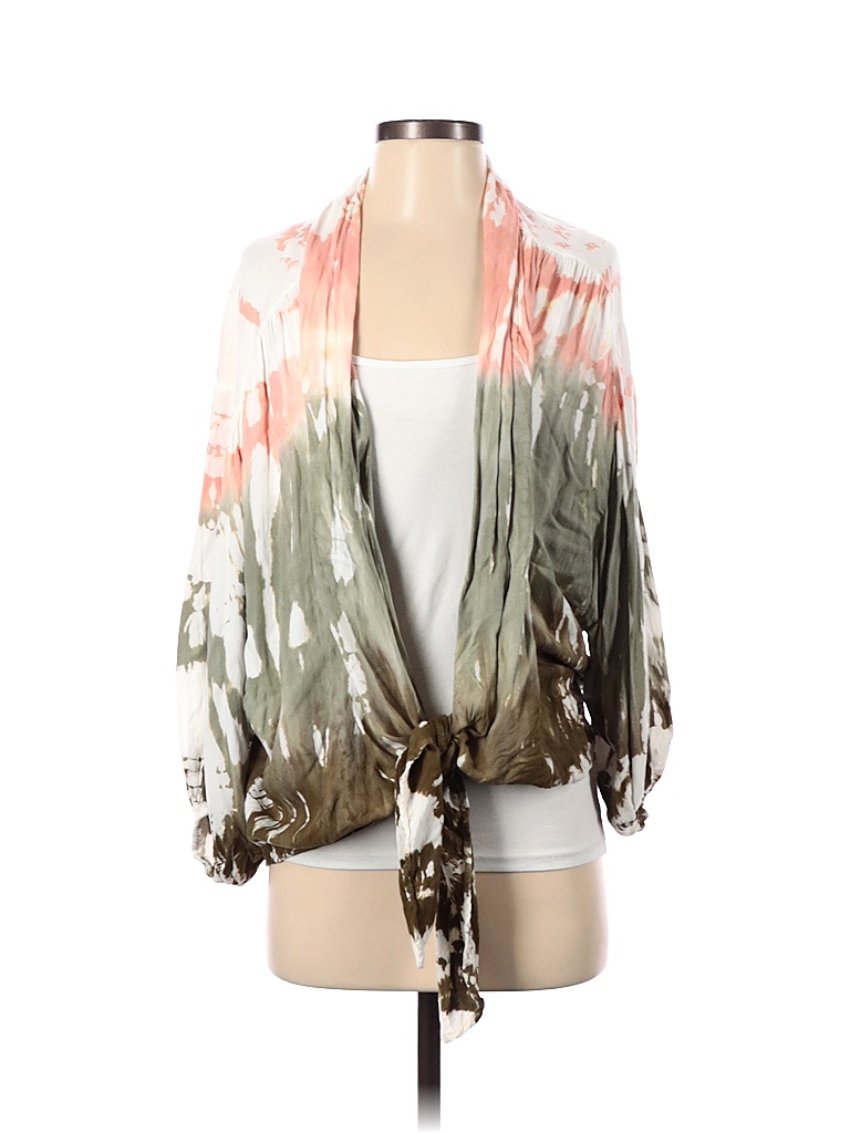 Young Fabulous & Broke 100% Rayon Color Block Tie-dye Gray Kimono Size XS - photo 1