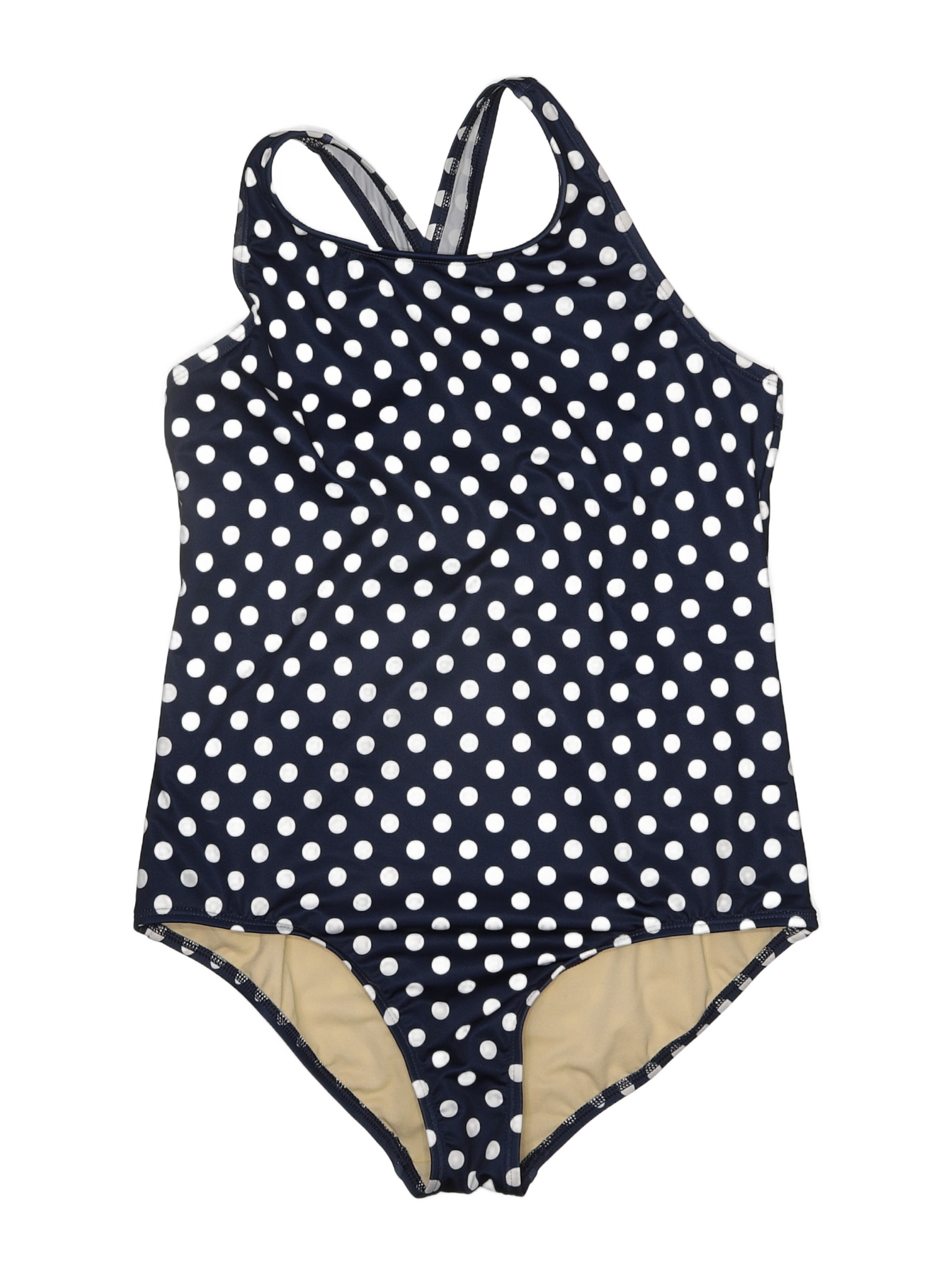 Lands' End Polka Dots Black Blue One Piece Swimsuit Size 14 - 77% off ...