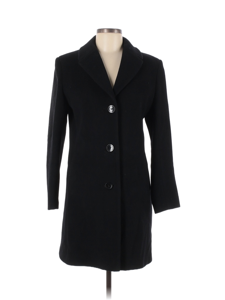 Preston & York 100% Wool Solid Black Wool Coat Size 6 - 69% off | thredUP