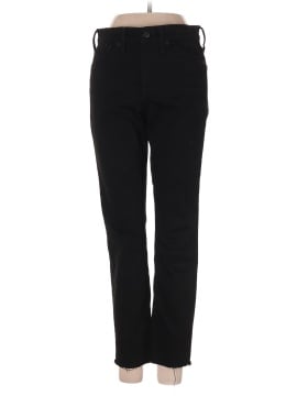 Madewell 9" Mid-Rise Skinny Crop Jeans in ISKO Stay Black&trade;: Raw-Hem Edition (view 1)
