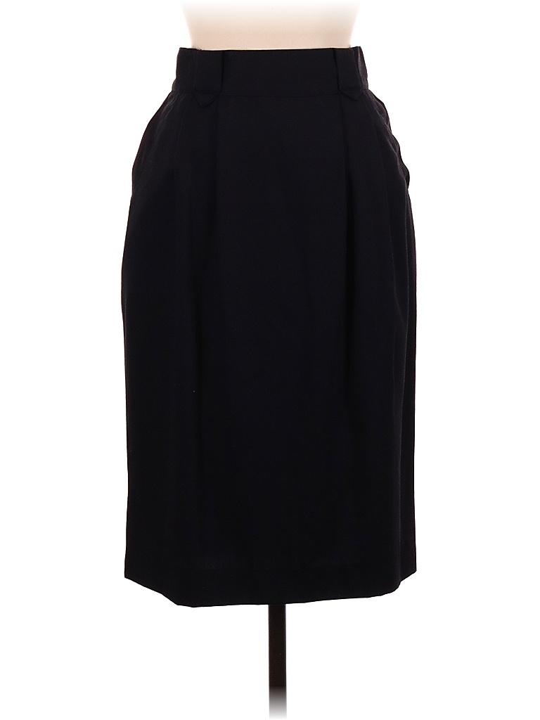 Rafferty Solid Black Blue Casual Skirt Size 9 - photo 1