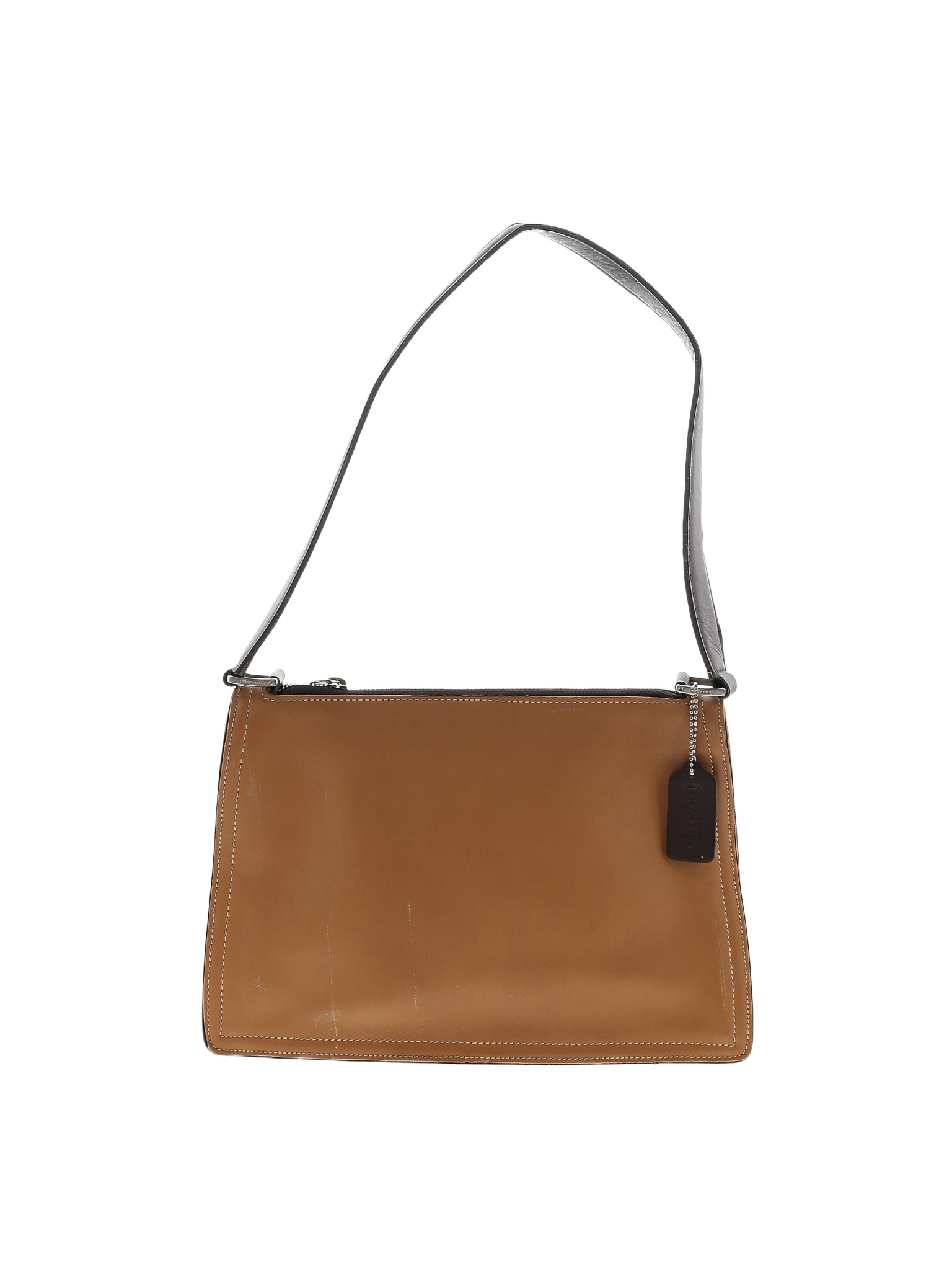 Coach 100 Leather Solid Colored Brown Leather Shoulder Bag One Size 80 off thredUP