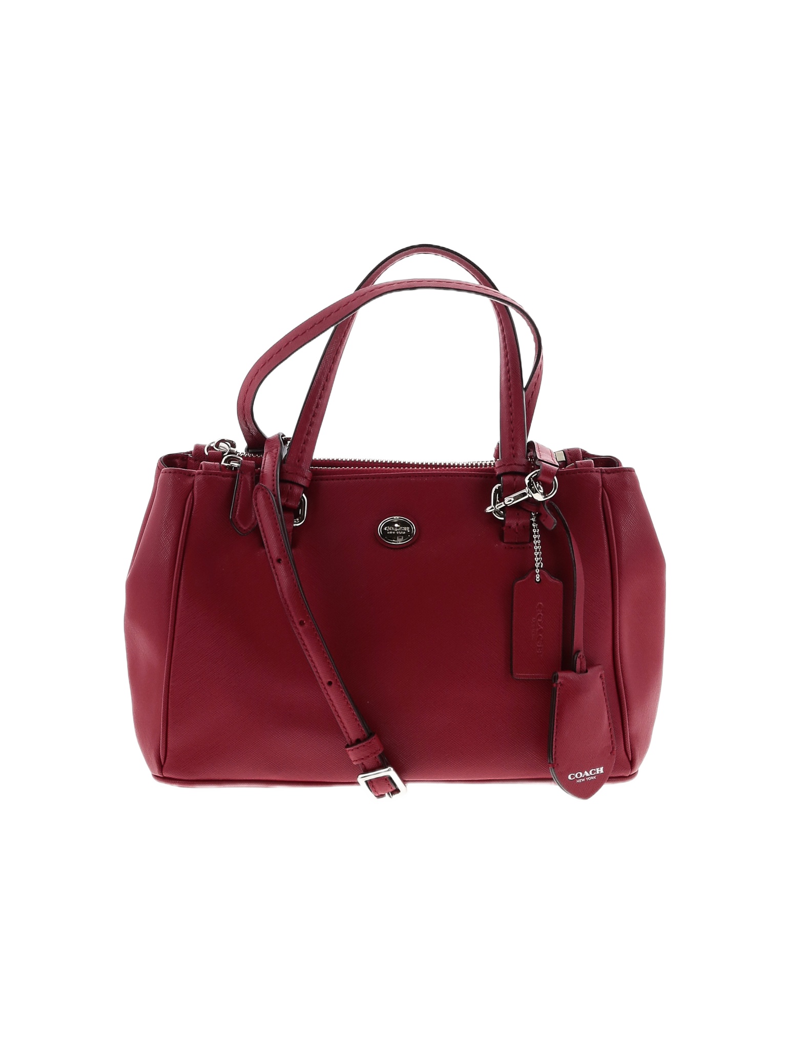 Coach 100% Leather Solid Colored Red Leather Satchel One Size - 78% off ...