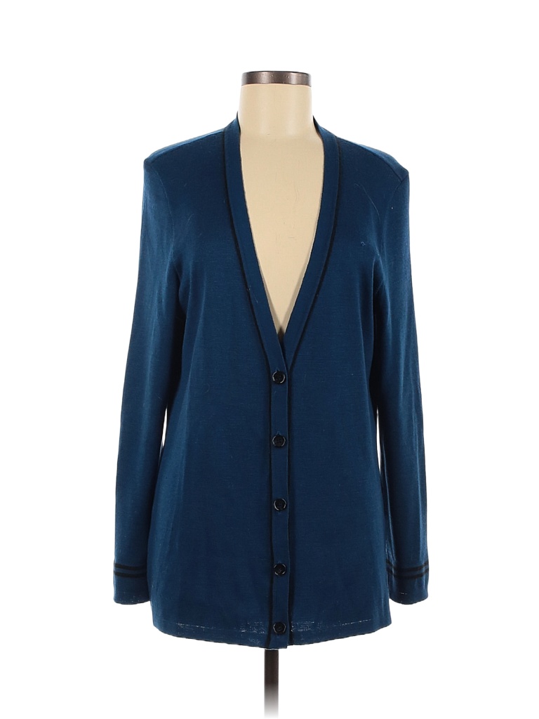 Cintas 100% Acrylic Color Block Solid Colored Blue Cardigan Size M ...