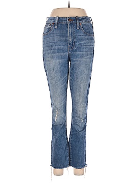 Madewell The High-Rise Slim Boyjean in Dover Wash: Raw-Hemmed Edition (view 1)