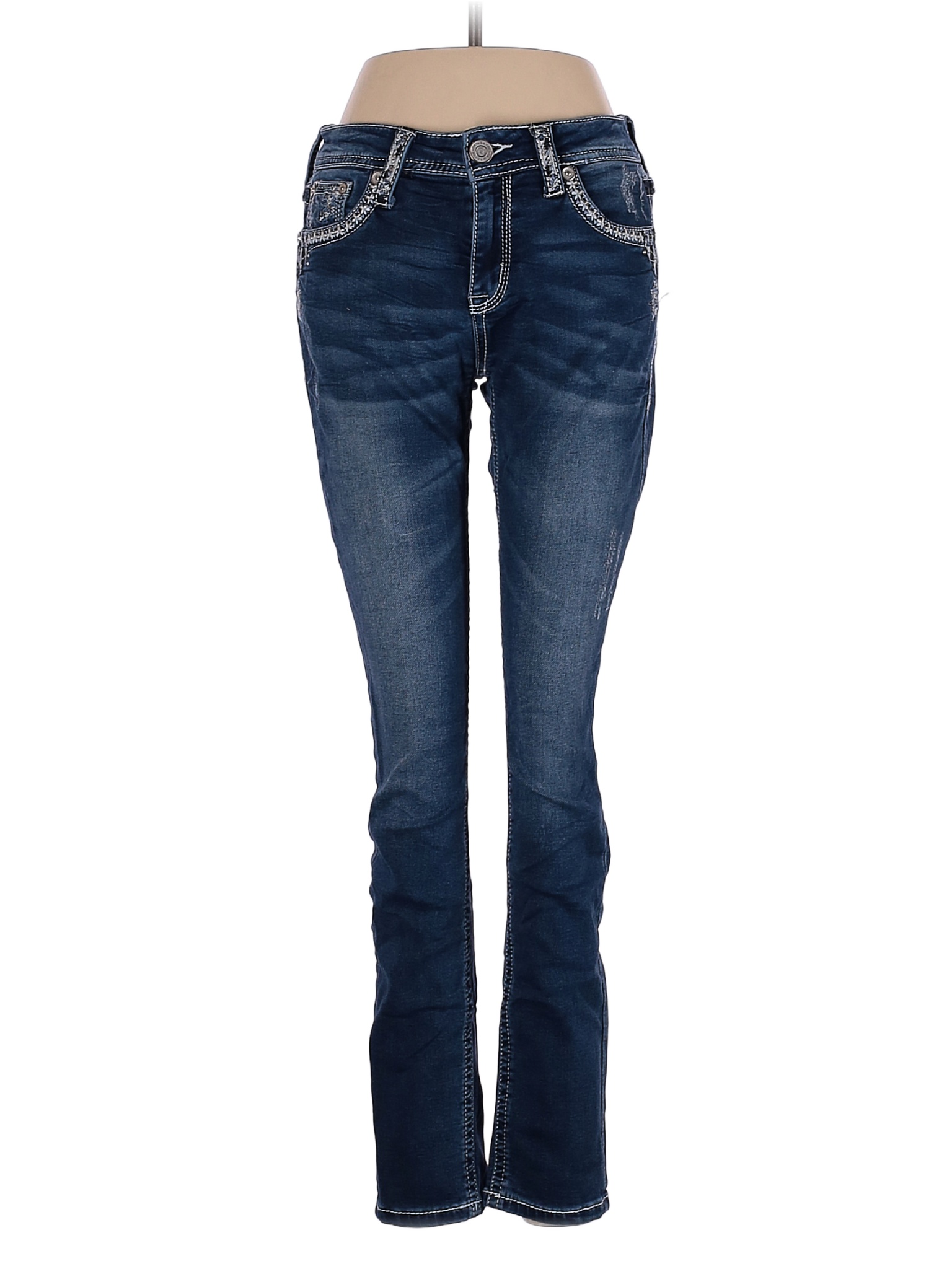 Grace Solid Blue Jeans 27 Waist - 73% off | thredUP