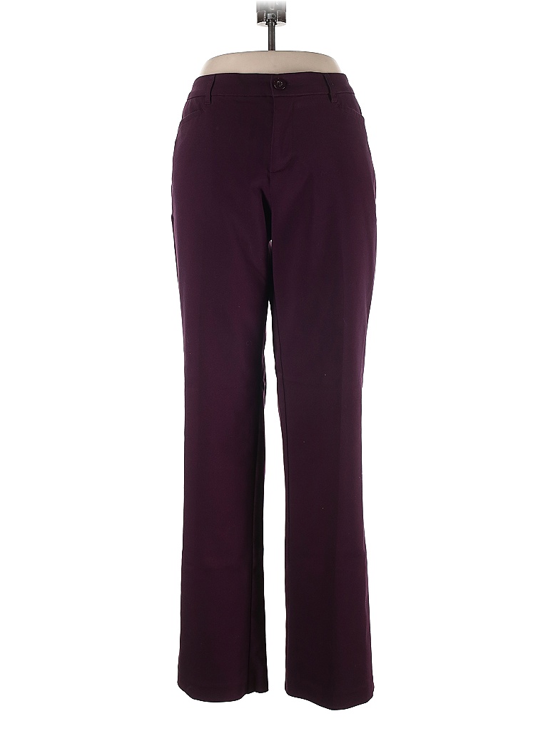 Christopher & Banks Solid Purple Burgundy Dress Pants Size 10 - photo 1