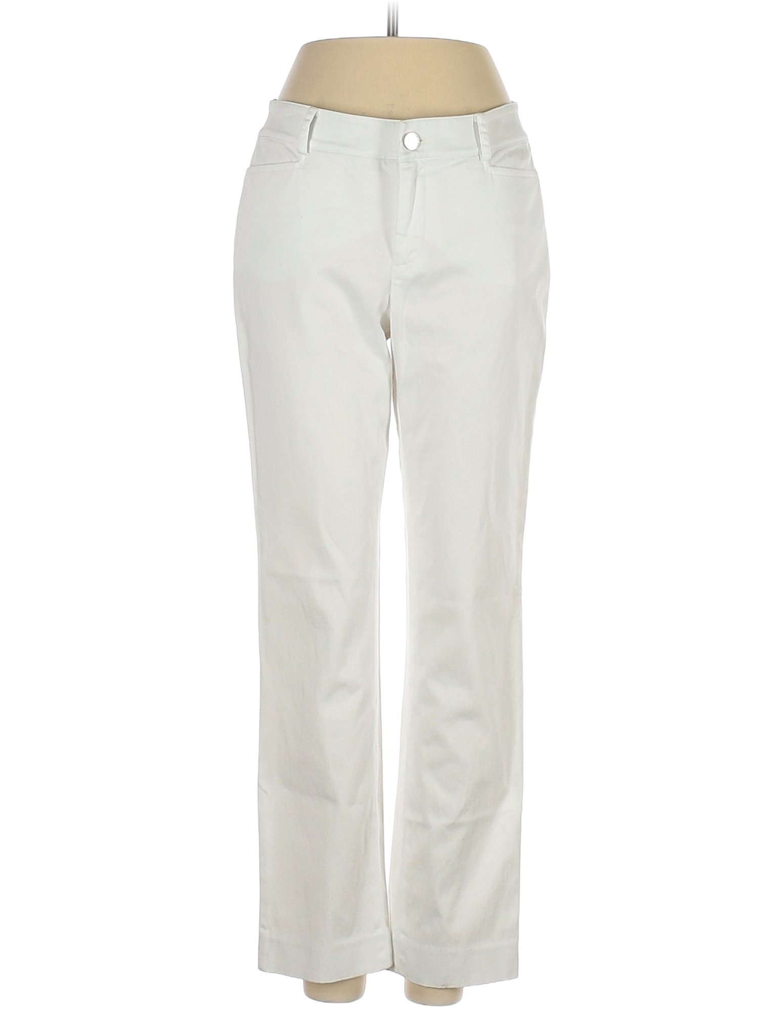Chaps Solid White Casual Pants Size 4 70 off thredUP