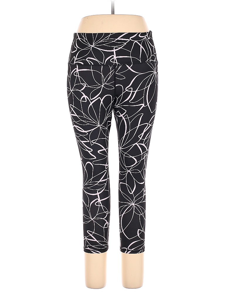 GAIAM Floral Black Active Pants Size XL - 50% off | ThredUp