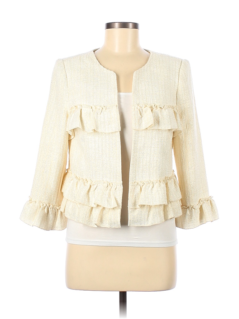 NANETTE Nanette Lepore Checkered-gingham Colored Ivory Jacket Size 6 ...