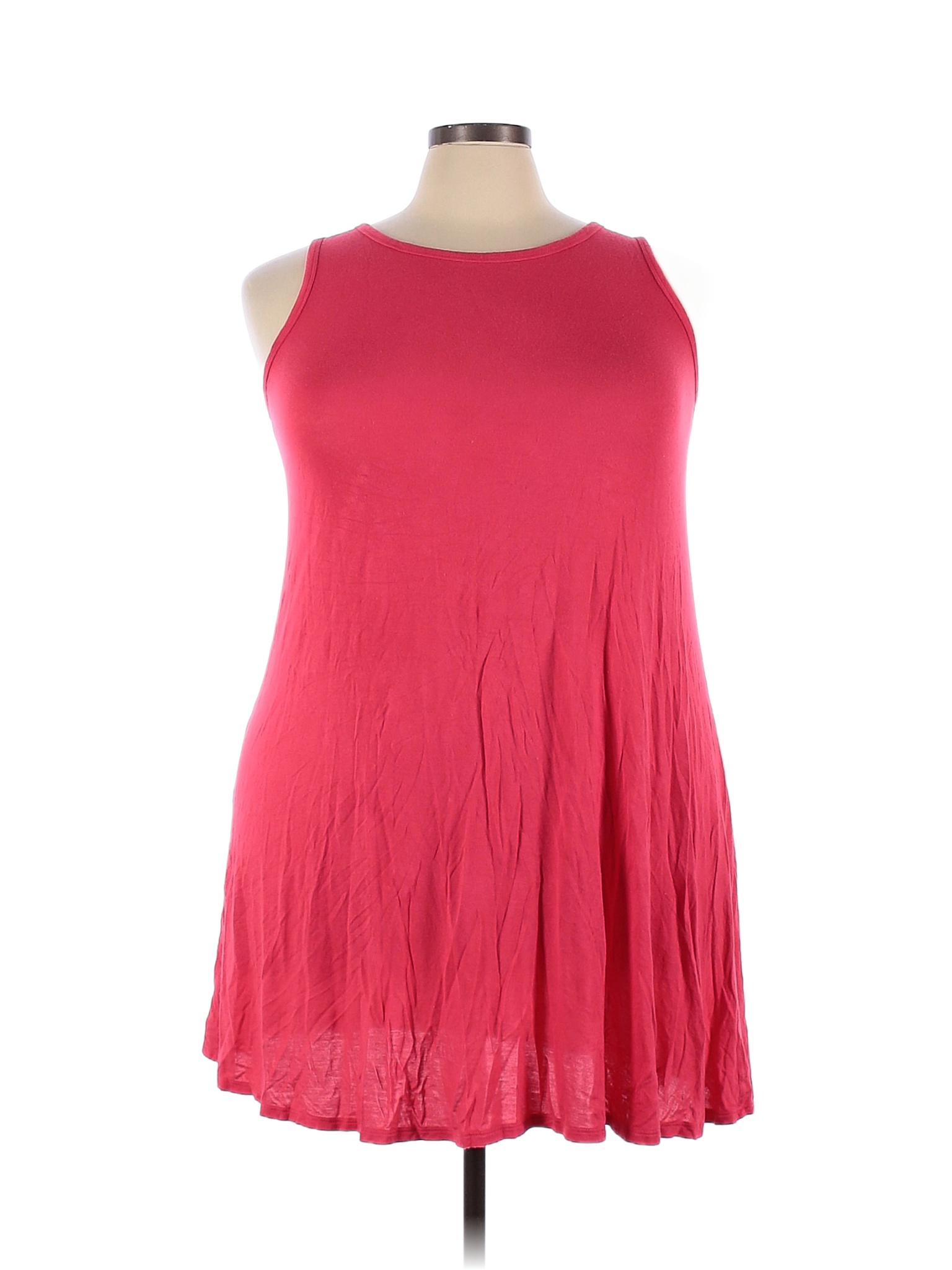 Faded Glory Solid Pink Casual Dress Size 2X (Plus) - 48% off | thredUP