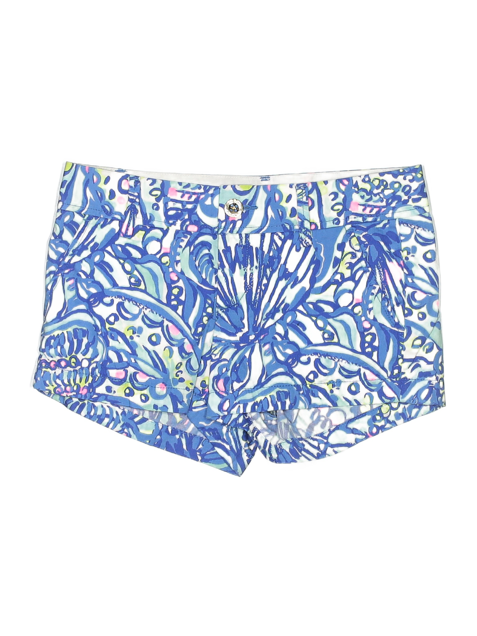 Lilly Pulitzer 100 Cotton Blue Shorts Size 0 65 Off Thredup