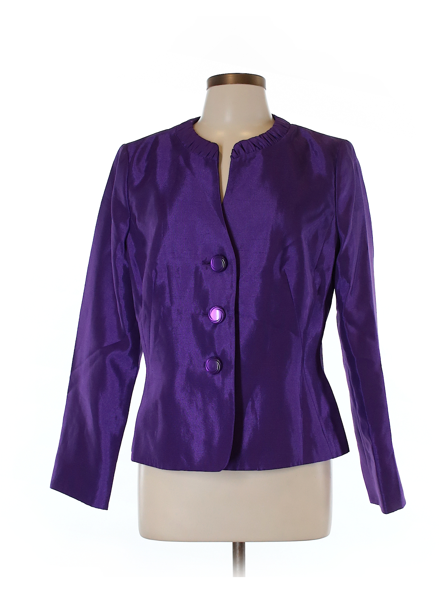 Le Suit 100% Polyester Solid Dark Purple Jacket Size 10 - 92 % off ...