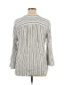 Ann Taylor LOFT Outlet 100% Rayon Stripes White Long Sleeve Blouse Size XL - photo 2