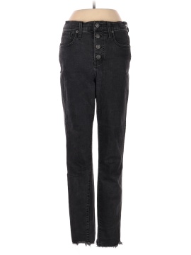 Madewell 10" High-Rise Skinny Jeans in Berkeley Black: Button-Through Edition (view 1)