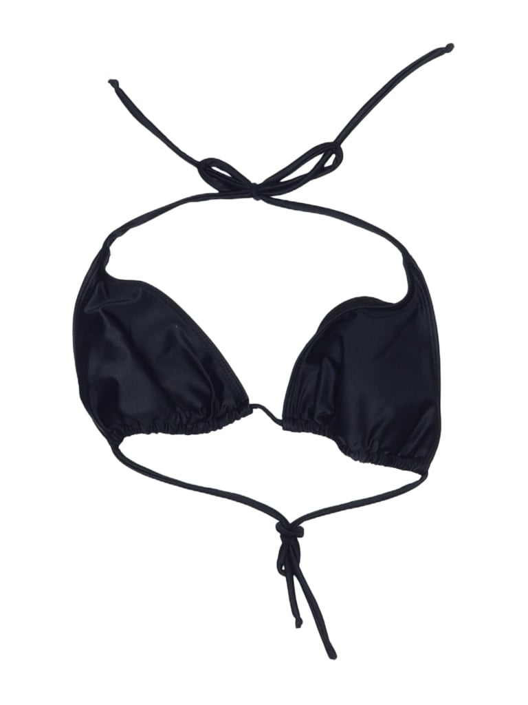 Jamaican Style Solid Black Blue Swimsuit Top Size M - photo 1