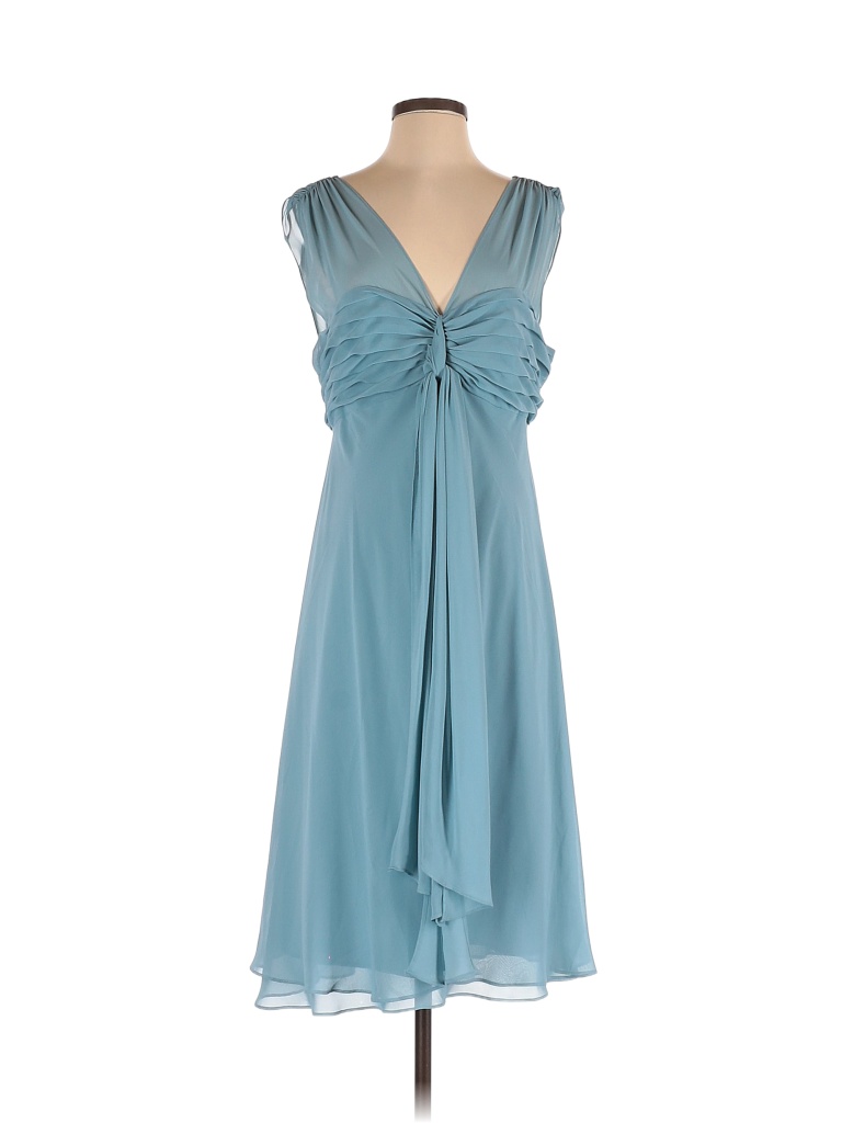 R&M Richards 100 Polyester Solid Blue Cocktail Dress Size 12 77 off