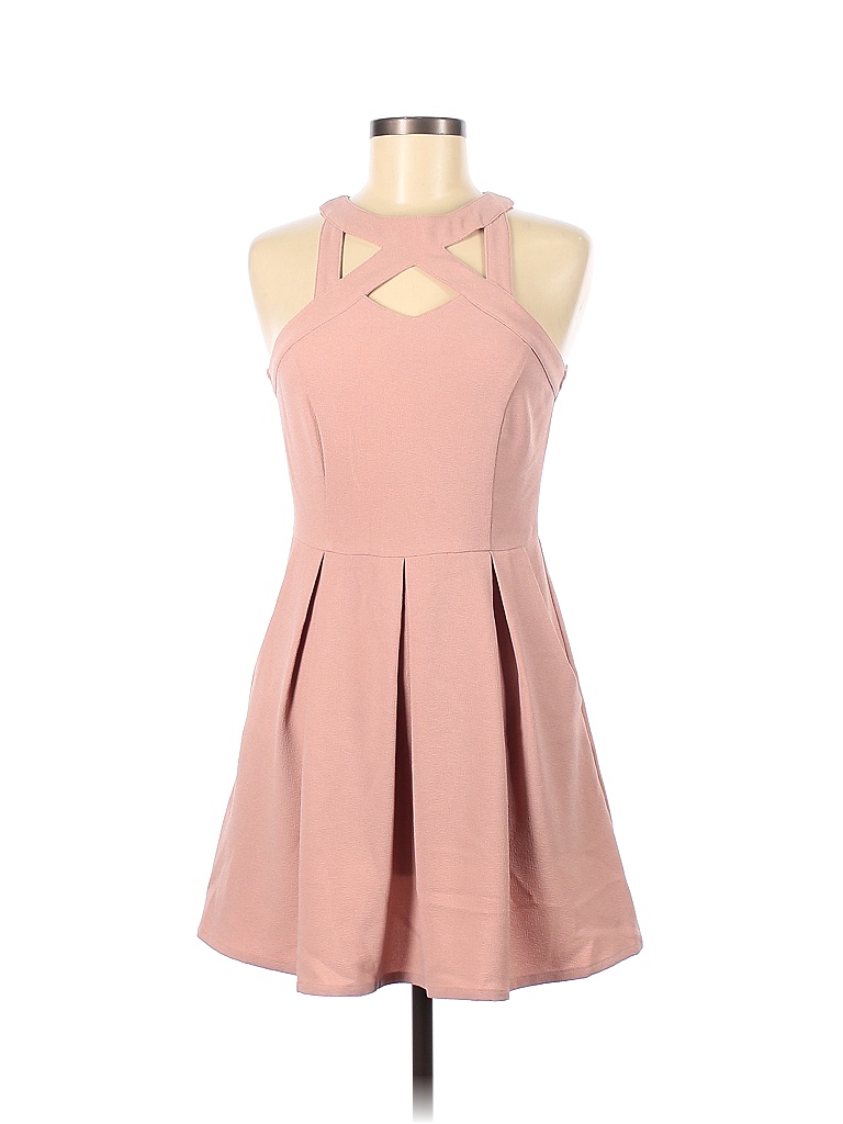 Speechless Solid Pink Casual Dress Size M - photo 1