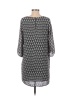 H&M 100% Polyester Chevron-herringbone Graphic Gray Black Casual Dress Size 6 - photo 2