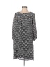 H&M 100% Polyester Chevron-herringbone Graphic Gray Black Casual Dress Size 6 - photo 1