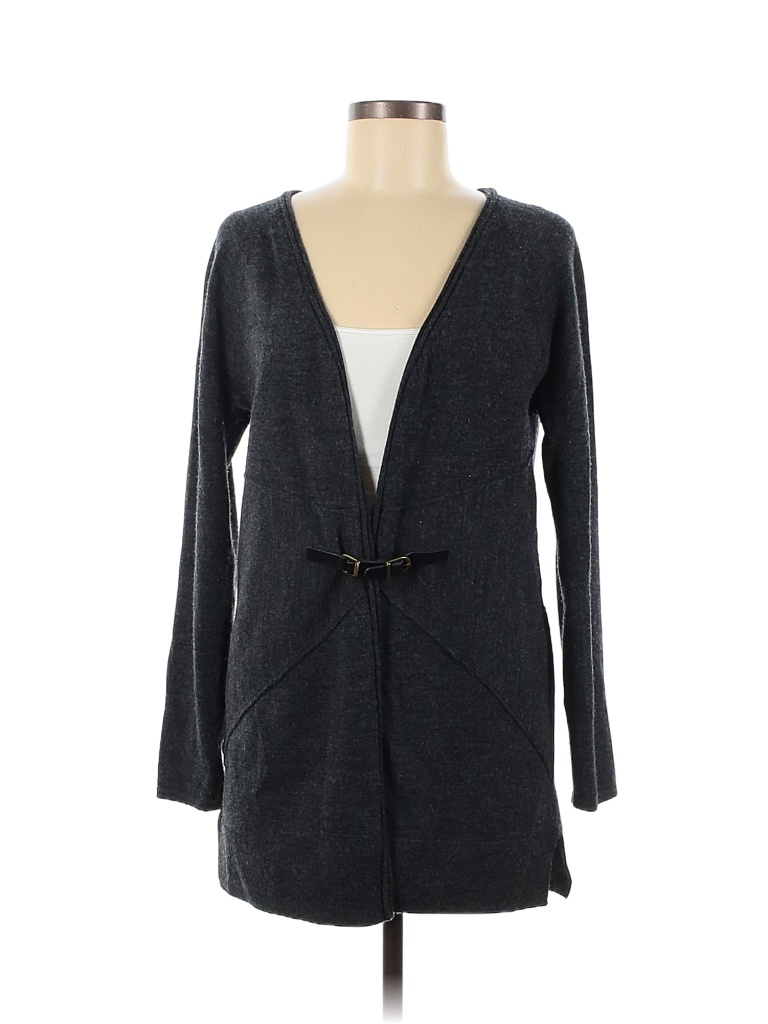 Ellen Tracy 100% Merino Extra Fine Wool Solid Gray Wool Cardigan Size M ...