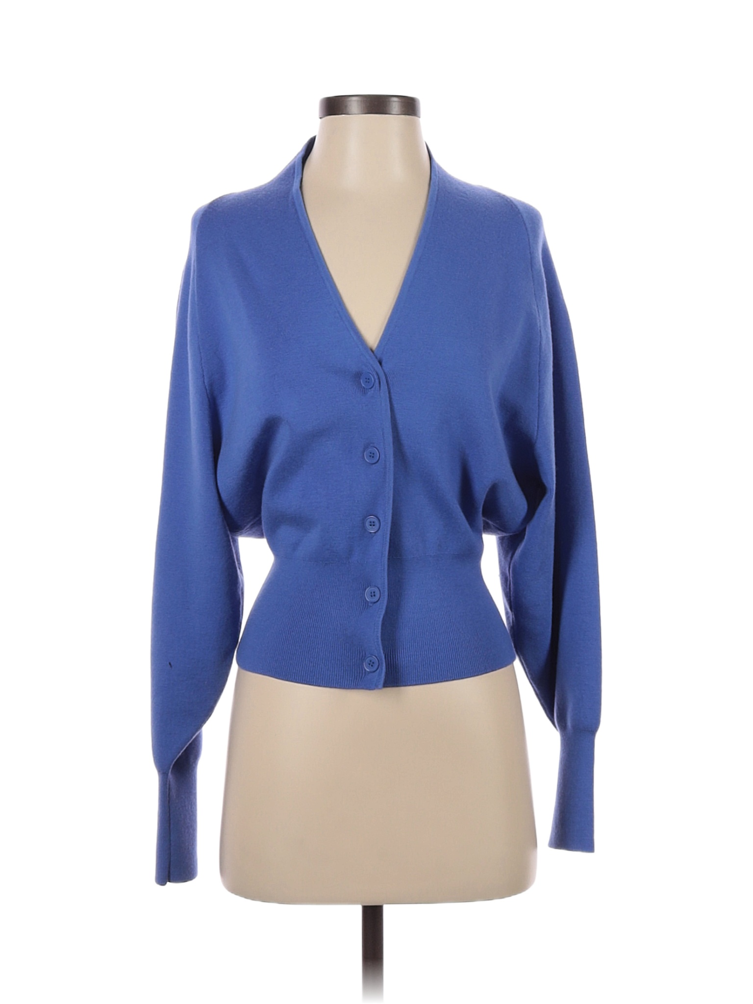 Cos Color Block Solid Blue Wool Cardigan Size XS - 78% off | thredUP