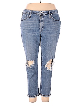 Madewell The Plus Girljean in Cadell Wash: Ripped Edition (view 1)