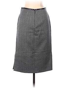Gucci Leather Trimmed Wool Herringbone Pencil Skirt (view 2)