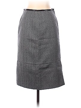 Gucci Leather Trimmed Wool Herringbone Pencil Skirt (view 1)