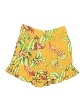 PatBO Yellow Floral Ruffle Hem Shorts (view 1)