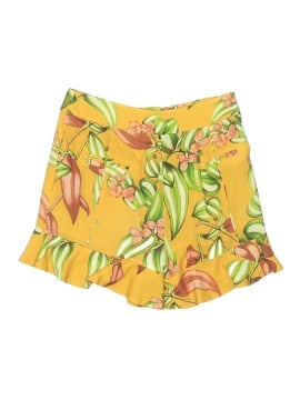 PatBO Yellow Floral Ruffle Hem Shorts (view 2)