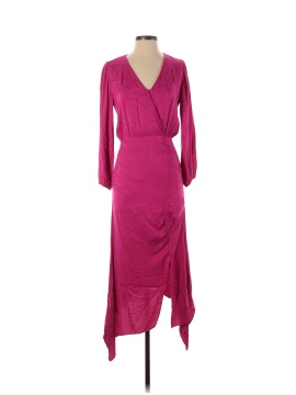 Krisa Pink High Low Surplice Dress (view 1)