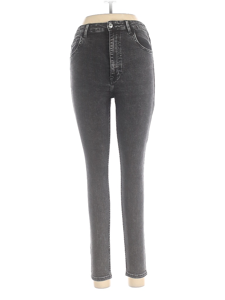 Bershka Solid Gray Black Jeans Size 8 - photo 1