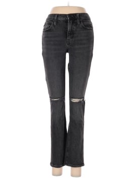 Madewell The Petite High-Rise Slim Boyjean in Caton Wash: Ripped-Knee Edition (view 1)