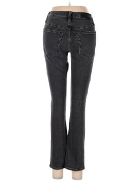 Madewell The Petite High-Rise Slim Boyjean in Caton Wash: Ripped-Knee Edition (view 2)