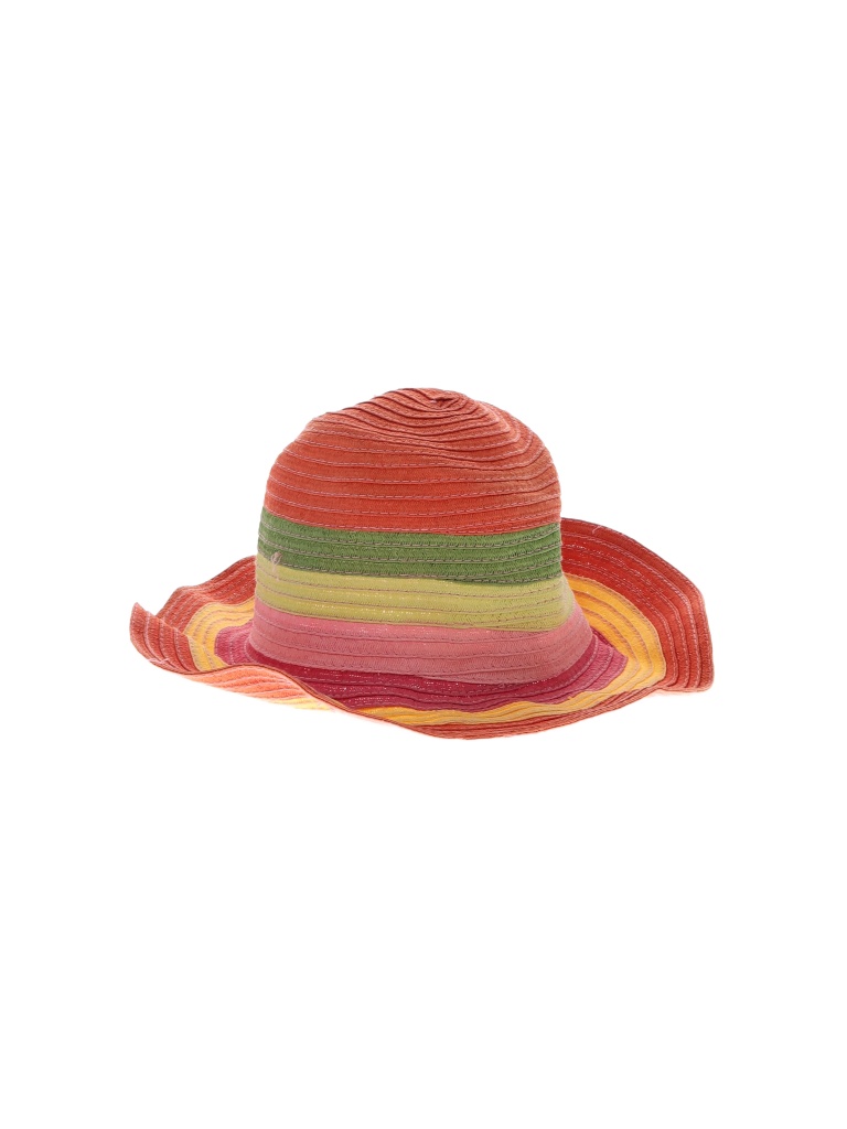 Gymboree Stripes Multi Color Orange Sun Hat Size 5 - 7 - photo 1