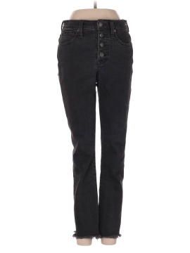Madewell Petite 10" High-Rise Skinny Jeans in Berkeley Black: Button-Through Edition (view 1)